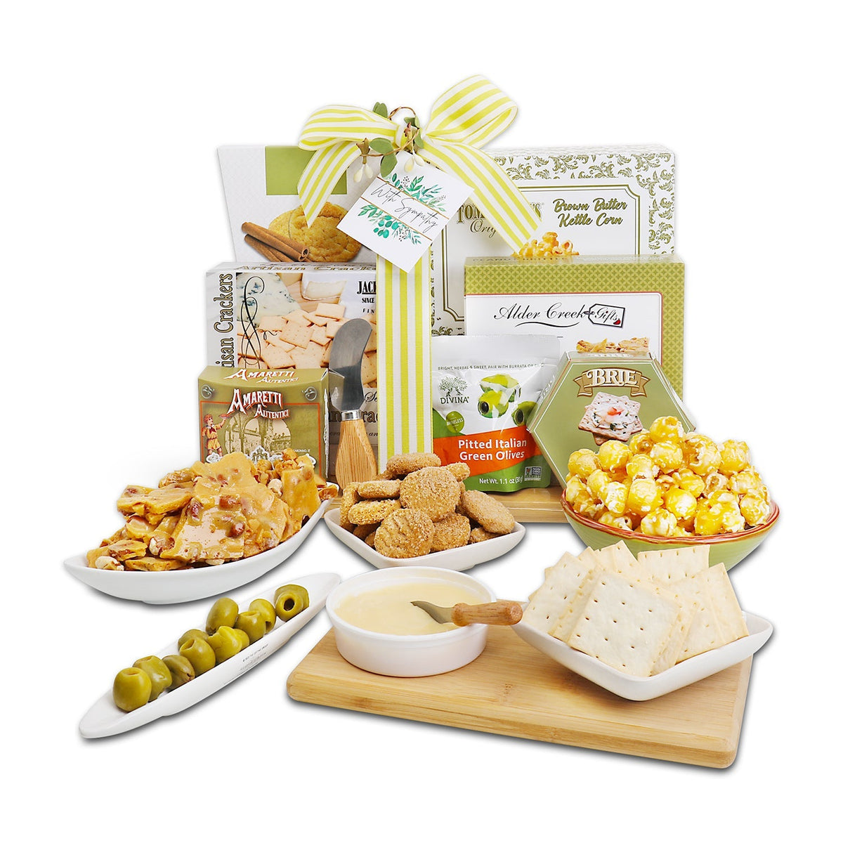 With Sympathy Gift Basket with Cutting Board