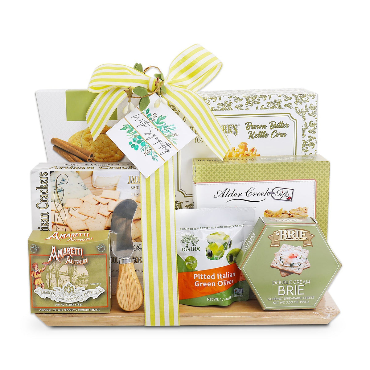 With Sympathy Gift Basket with Cutting Board