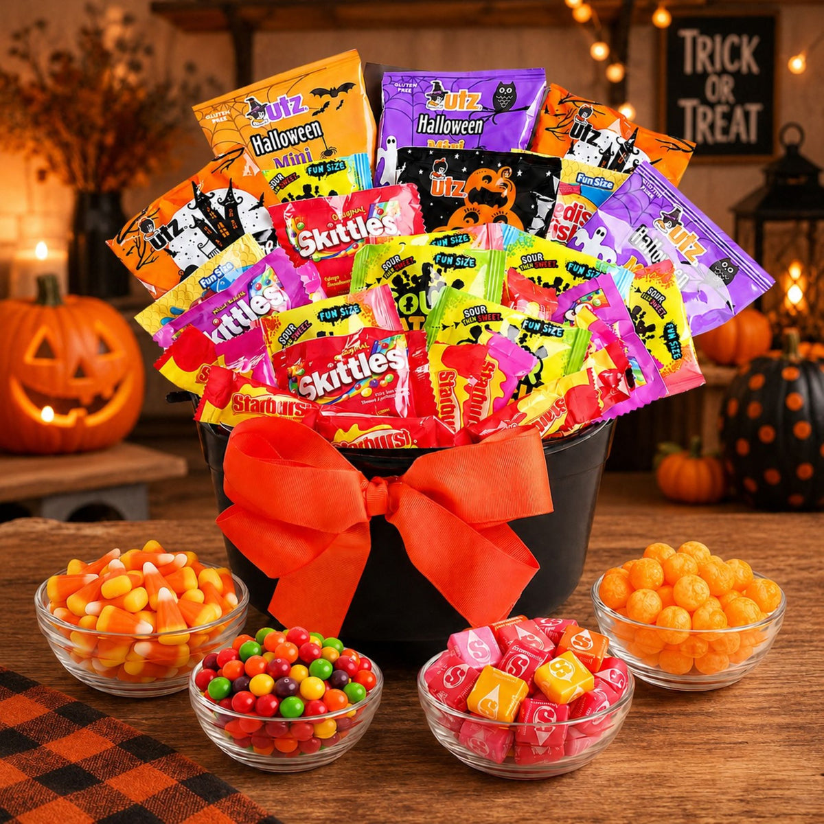Spooky Cauldron of Halloween Treats Gift Basket